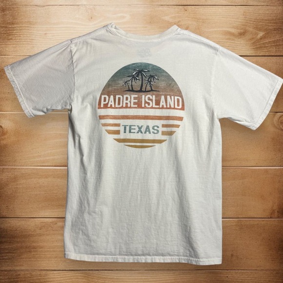 Blue 84 Men's White Padre Island TX Short Sleeve T-Shirt ‎ Size Small - Picture 1 of 6